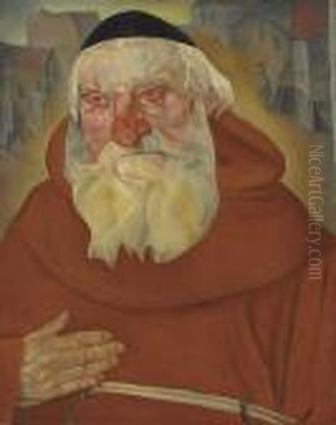 The Monk Oil Painting by Boris Dimitrevich Grigoriev