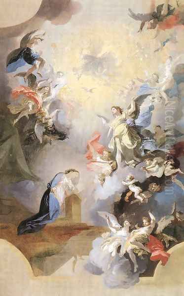 Annunciation (study) 1794 Oil Painting by Franz Anton Maulbertsch