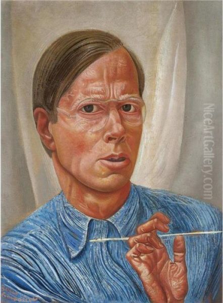 Self Portrait Oil Painting by Boris Dimitrevich Grigoriev