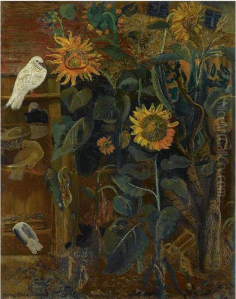 Sunflowers Oil Painting by Boris Dimitrevich Grigoriev