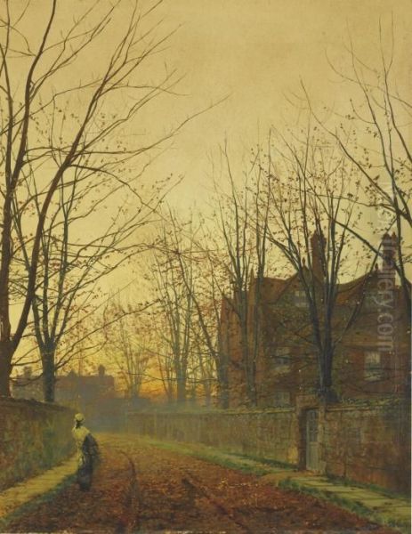 Late October Oil Painting by John Atkinson Grimshaw