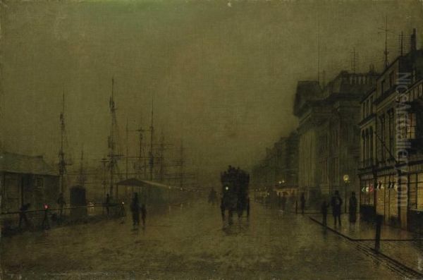 Liverpool Docks Oil Painting by John Atkinson Grimshaw