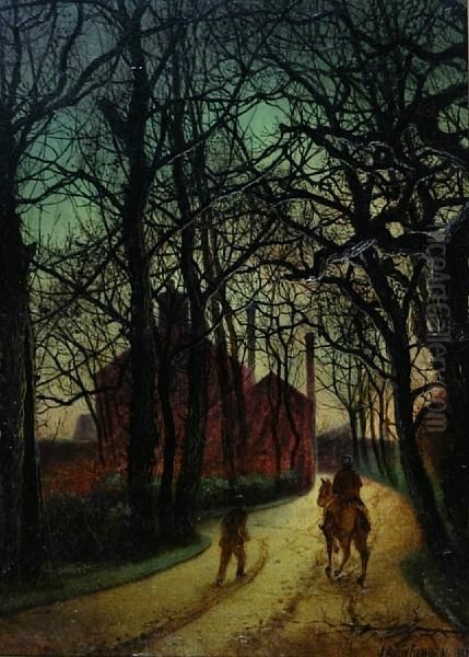 The Avenue, Twilight Oil Painting by John Atkinson Grimshaw