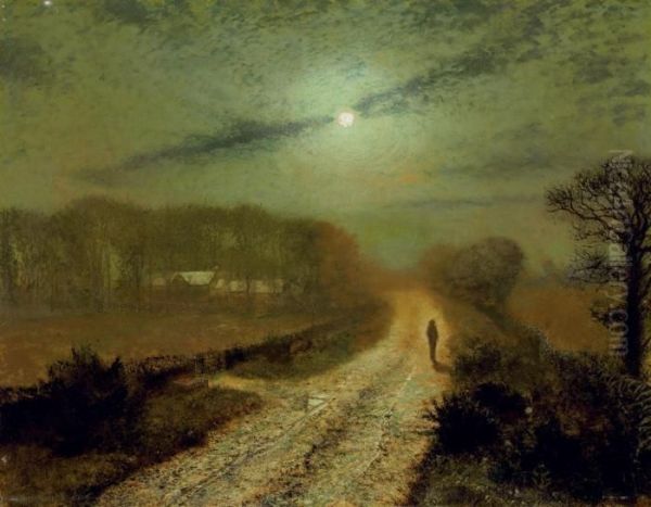 A Moonlit Landscape by John Atkinson Grimshaw