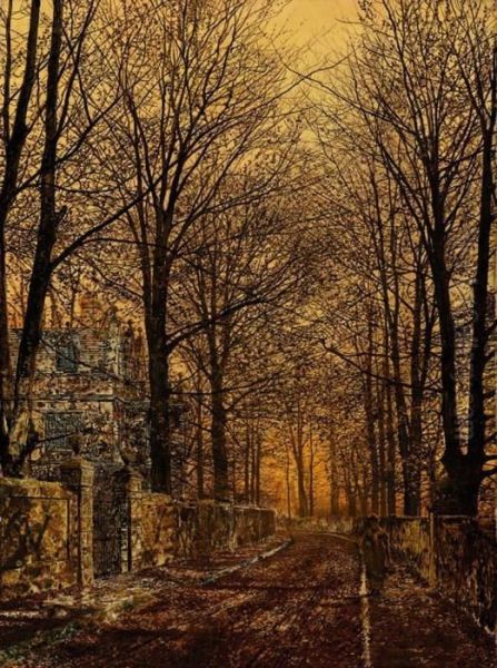 In The Golden Olden Time Oil Painting by John Atkinson Grimshaw