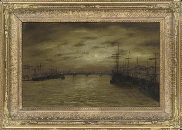 The Thames At Limehouse Oil Painting by John Atkinson Grimshaw