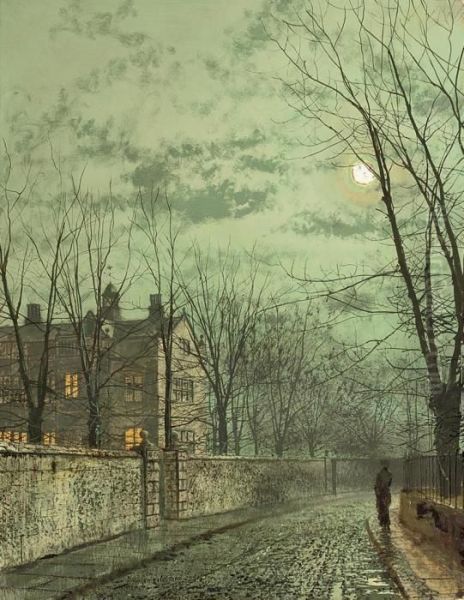 Under The Moonbeams Oil Painting by John Atkinson Grimshaw