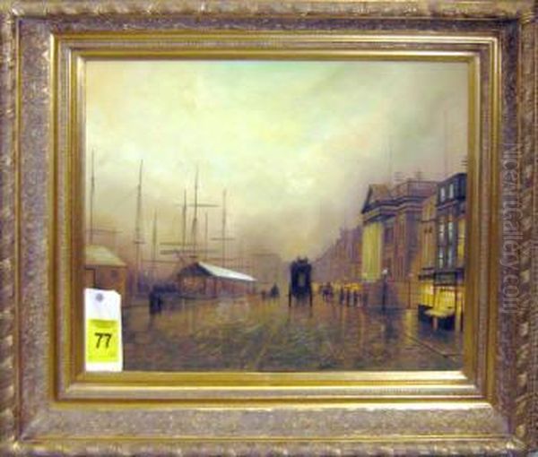 Dockside Views Oil Painting by John Atkinson Grimshaw