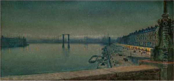 Rouen Oil Painting by John Atkinson Grimshaw