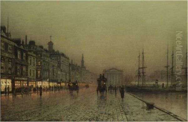 Greenock Docks Oil Painting by John Atkinson Grimshaw