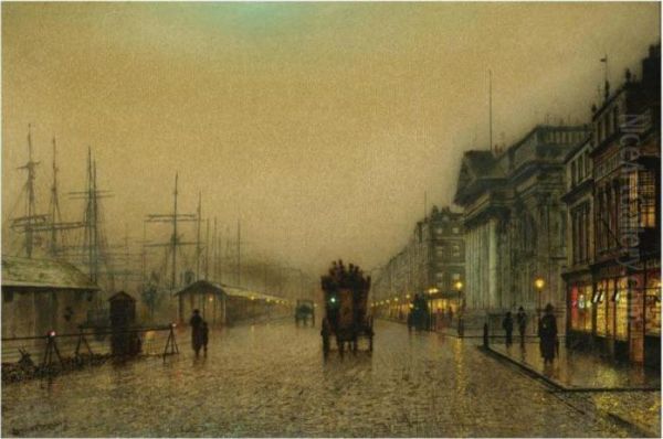 Salthouse Docks, Liverpool Oil Painting by John Atkinson Grimshaw