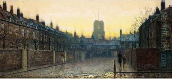 Old Chelsea Oil Painting by John Atkinson Grimshaw