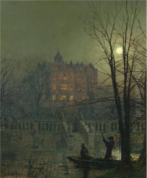 Under The Moonbeams Oil Painting by John Atkinson Grimshaw