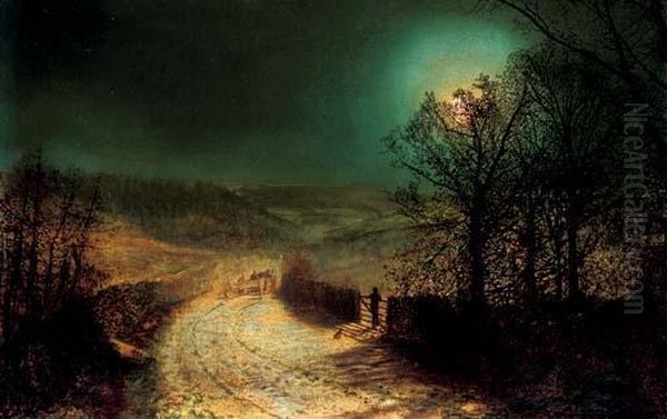 Near Bolton Abbey Oil Painting by John Atkinson Grimshaw