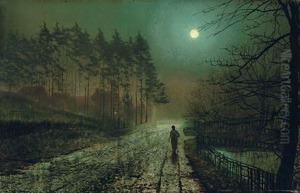 Eveleigh, Forge Valley Oil Painting by John Atkinson Grimshaw