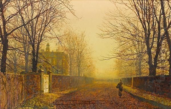 Golden Autumn Oil Painting by John Atkinson Grimshaw