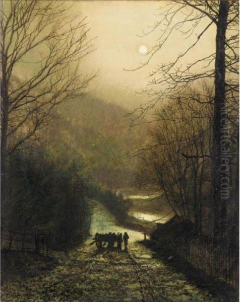 Forge Valley, Near Scarborough Oil Painting by John Atkinson Grimshaw