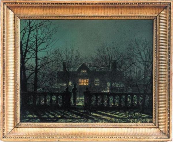 The Figure At The Gate Oil Painting by John Atkinson Grimshaw