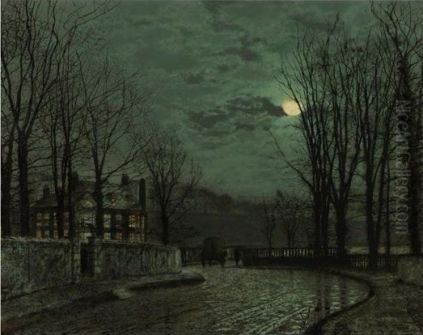 British, 1836-1893 Oil Painting by John Atkinson Grimshaw