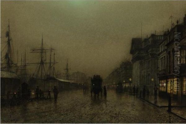 Salthouse Docks, Liverpool Oil Painting by John Atkinson Grimshaw