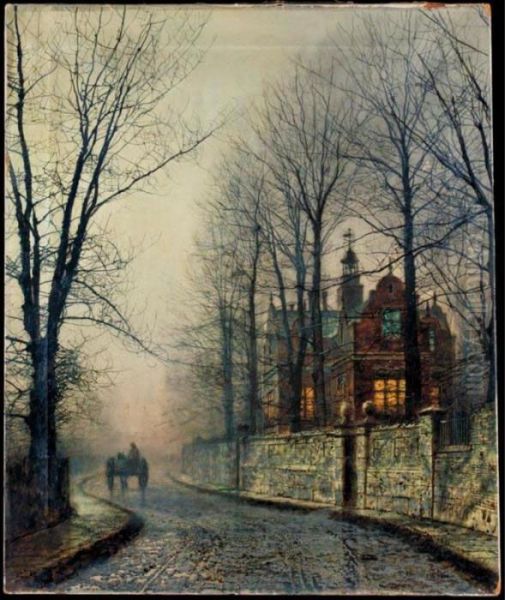 November Moonlight Oil Painting by John Atkinson Grimshaw