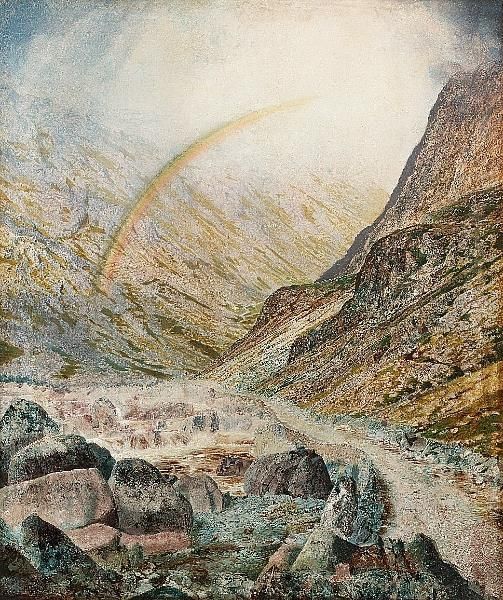 A Mountain Road, Flood Time (honister Series No 3) Oil Painting by John Atkinson Grimshaw