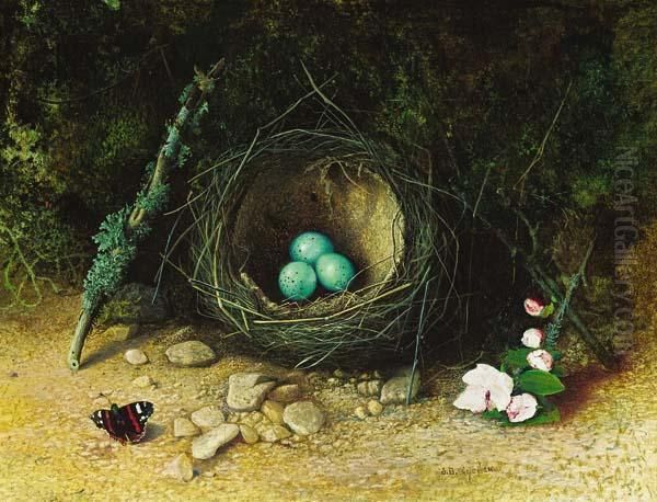 Still Life With Bird's Nest Oil Painting by John Atkinson Grimshaw