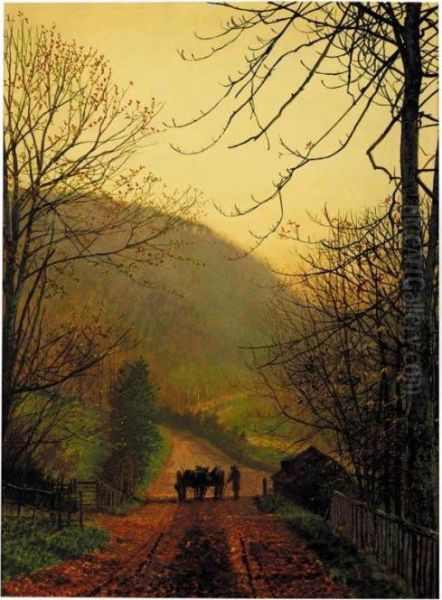 Forge Valley Near Scarborough Oil Painting by John Atkinson Grimshaw