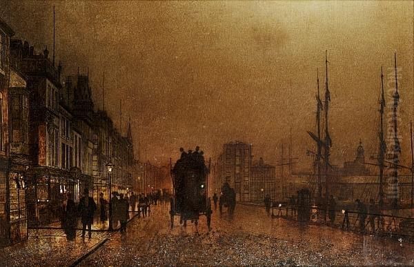 The Broomielaw, Glasgow Oil Painting by John Atkinson Grimshaw