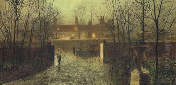 Arriving At The Hall Oil Painting by John Atkinson Grimshaw