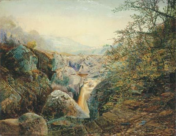 Colwith Force Oil Painting by John Atkinson Grimshaw