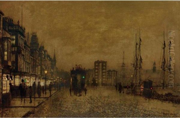 The Broomielaw, Glasgow Oil Painting by John Atkinson Grimshaw