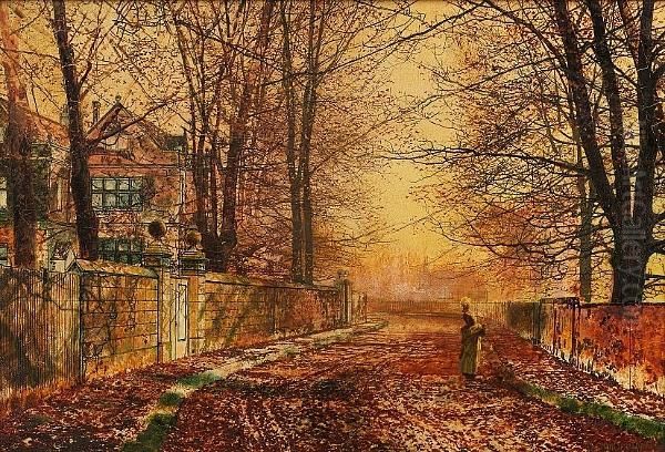 A Golden Idyll Oil Painting by John Atkinson Grimshaw