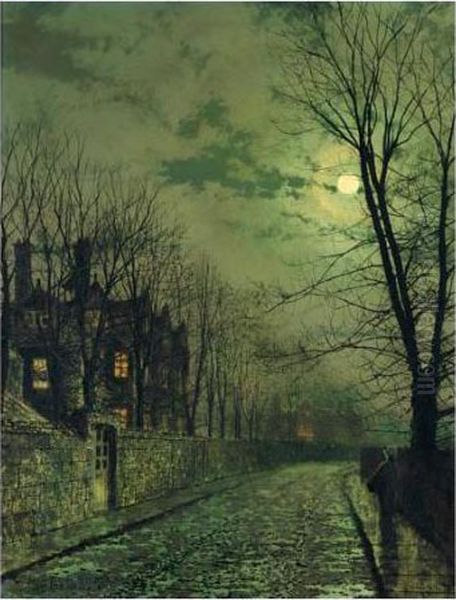 November Oil Painting by John Atkinson Grimshaw