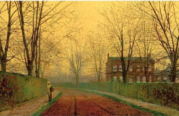 Late October Oil Painting by John Atkinson Grimshaw