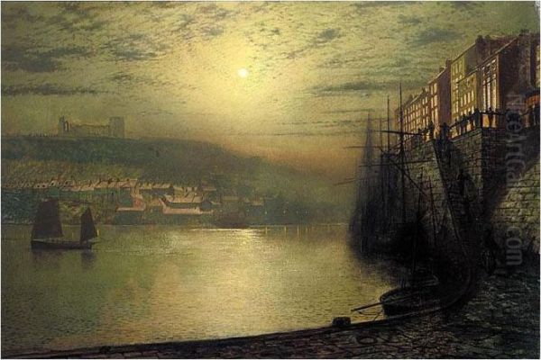 Whitby, From The East Side Oil Painting by John Atkinson Grimshaw