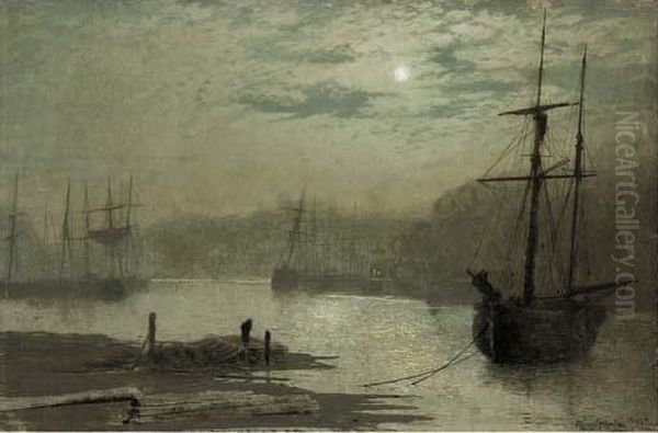 On The Esk, Whitby Oil Painting by John Atkinson Grimshaw