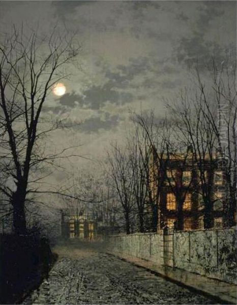 Winter Moonlight Oil Painting by John Atkinson Grimshaw