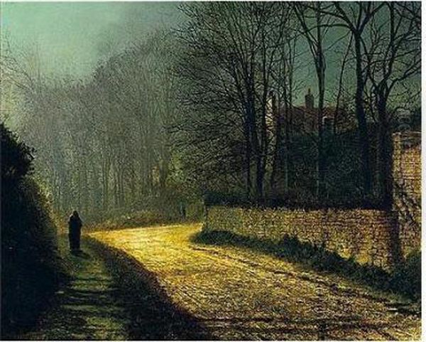 The Lovers Oil Painting by John Atkinson Grimshaw