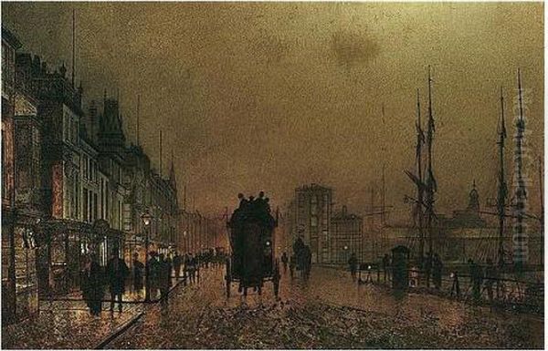 Glasgow Docks Oil Painting by John Atkinson Grimshaw