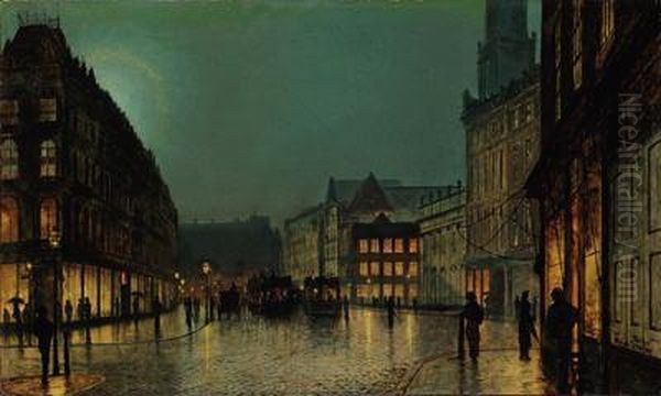 Boar Lane, Leeds Oil Painting by John Atkinson Grimshaw