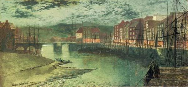 Whitby Docks Oil Painting by John Atkinson Grimshaw