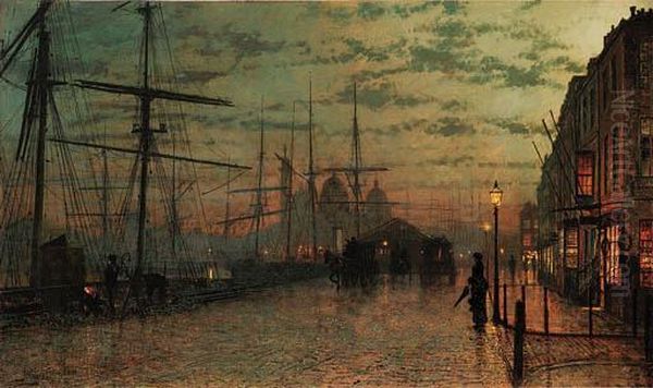 Humber Docks, Hull Oil Painting by John Atkinson Grimshaw