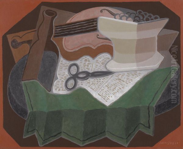 Les Ciseaux Oil Painting by Juan Gris