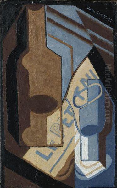 Bouteille Et Verre Oil Painting by Juan Gris