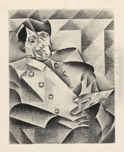 Portrait De Picasso Oil Painting by Juan Gris