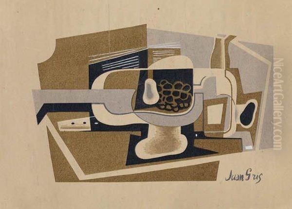 Nature Morte Oil Painting by Juan Gris