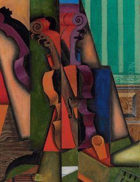 Violon Et Guitare Oil Painting by Juan Gris