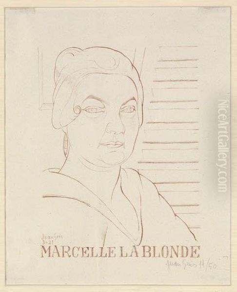 Marcelle La Blonde Oil Painting by Juan Gris