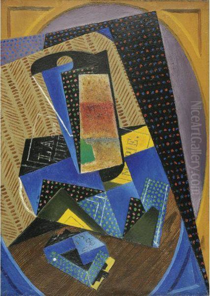 Verre Et Carte A Jouer Oil Painting by Juan Gris